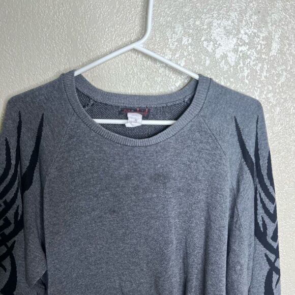 Vintage 90s Morbid Threads Tribal Print Long Sleeve Sweater Made In USA Grunge - Picture 4 of 6